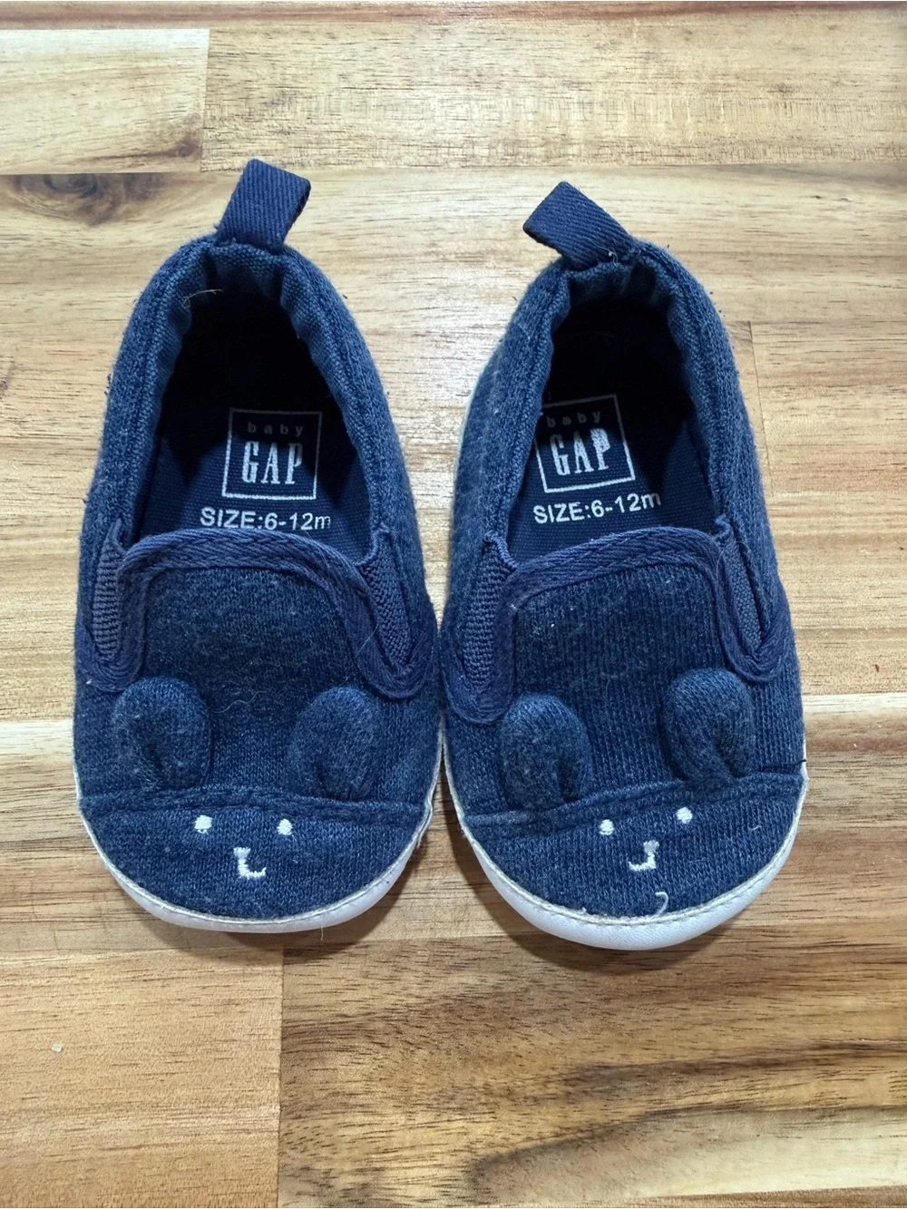 GAP Navy Bunny Face Baby Slip-On Shoes